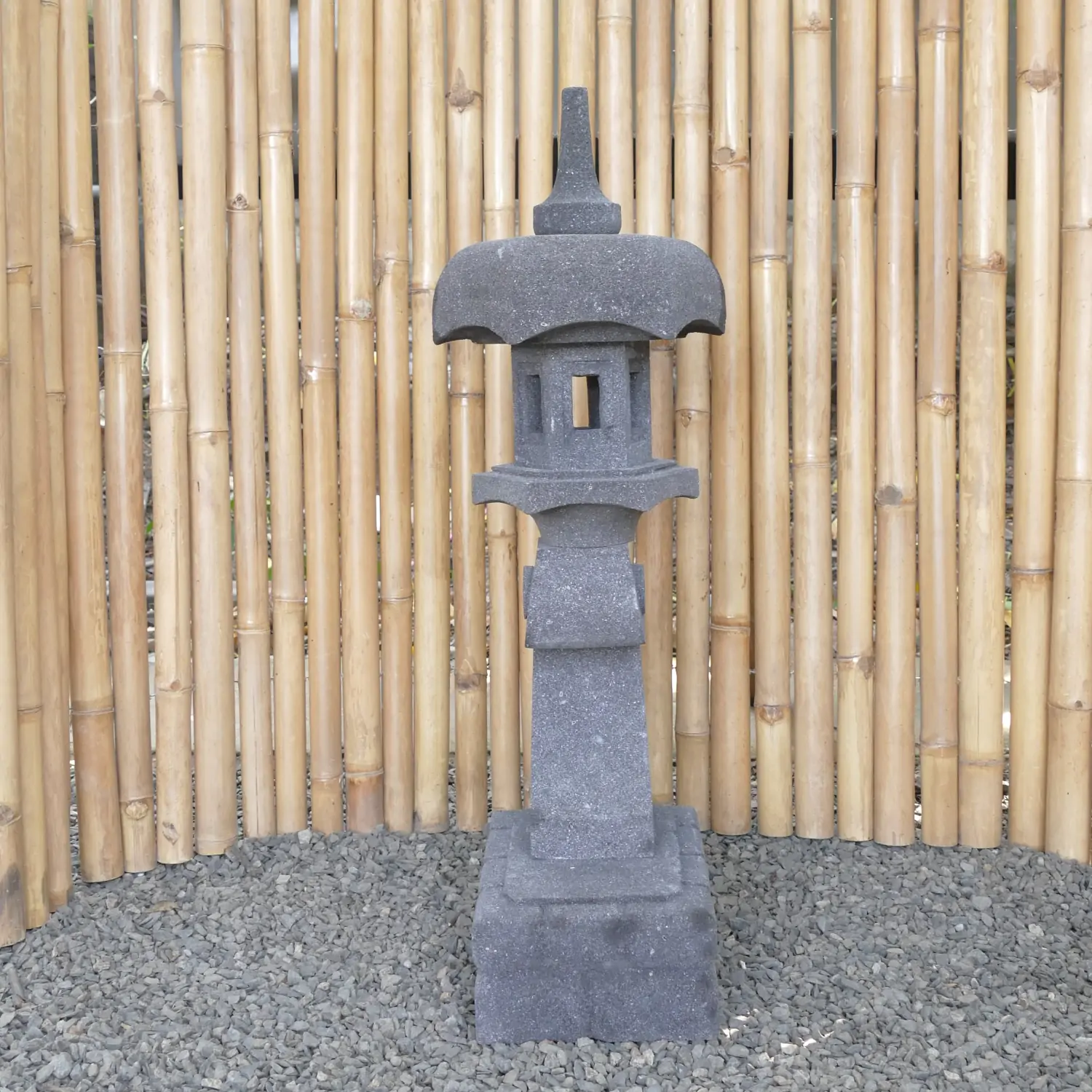  Product image 3 of the product “Japanese style Garden Lantern, made from Andesit Stone. Multipart. 90 cm Height, Roof is 30 cm width. ”